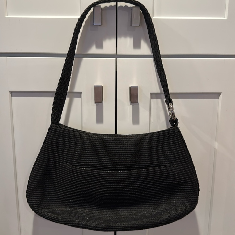 Talbots Black Woven Hobo Shoulder Bag